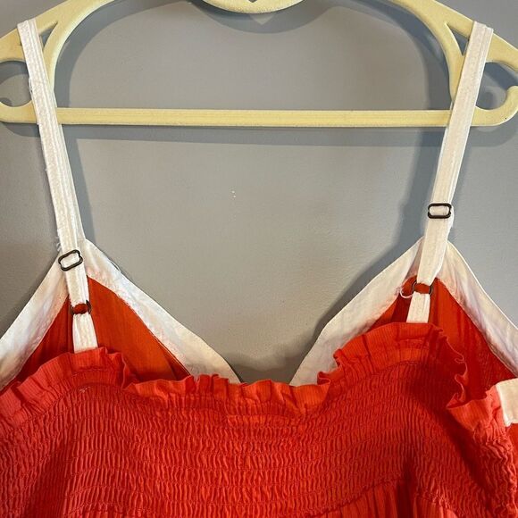 ROXY Orange & White Embroidered Sundress | SZ M - Picture 15 of 17